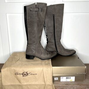 Born Crown Sosie Tall Leather Boots Gray Size 8